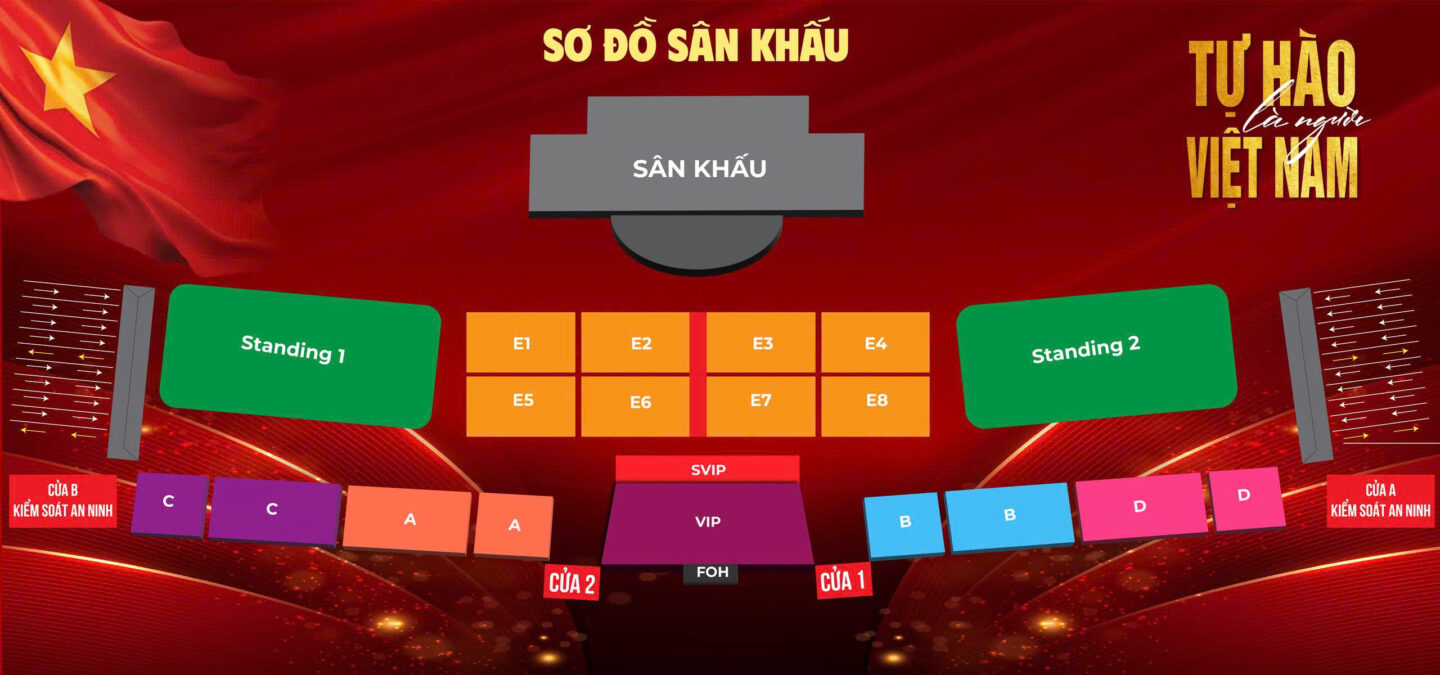 Sơ đồ sân khấu của concert Tự hào là người Việt Nam