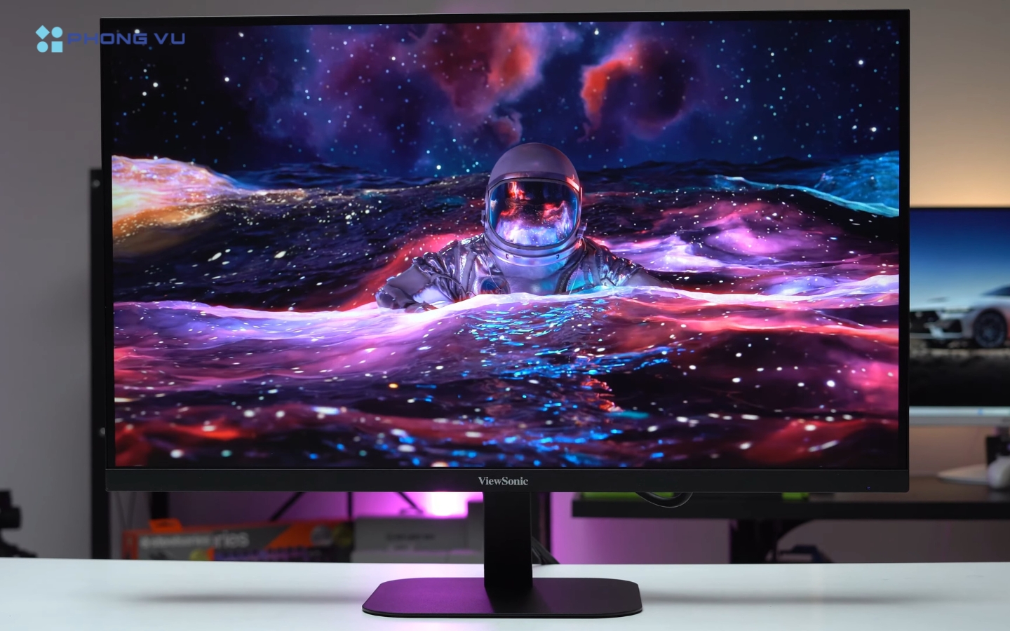 Màn hình ViewSonic VA2708-2K sở hữu thiết kế thanh lịch, gọn gàng và hiện đại