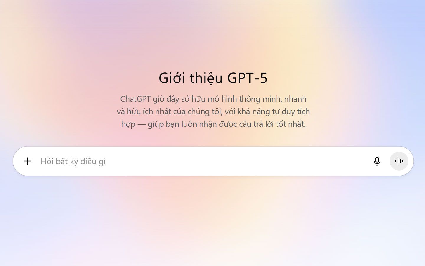 Giao diện Chat GPT-5