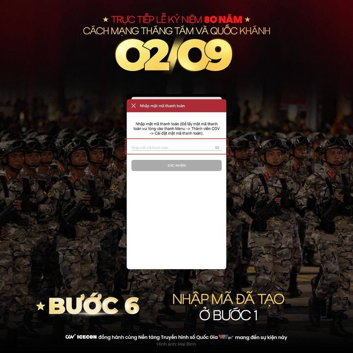 Cách đăng ký xem Lễ diễu binh, diễu hành A80 miễn phí tại rạp chiếu phim. Nguồn: VTC News