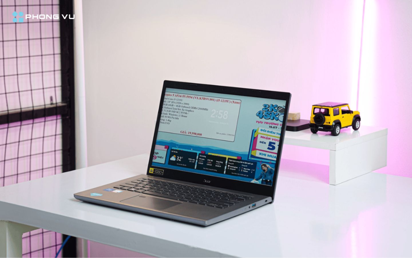 Acer Aspire 5 A514-55-5954 đi kèm với hỗ trợ cài đặt sẵn hệ điều hành Windows 11 Home