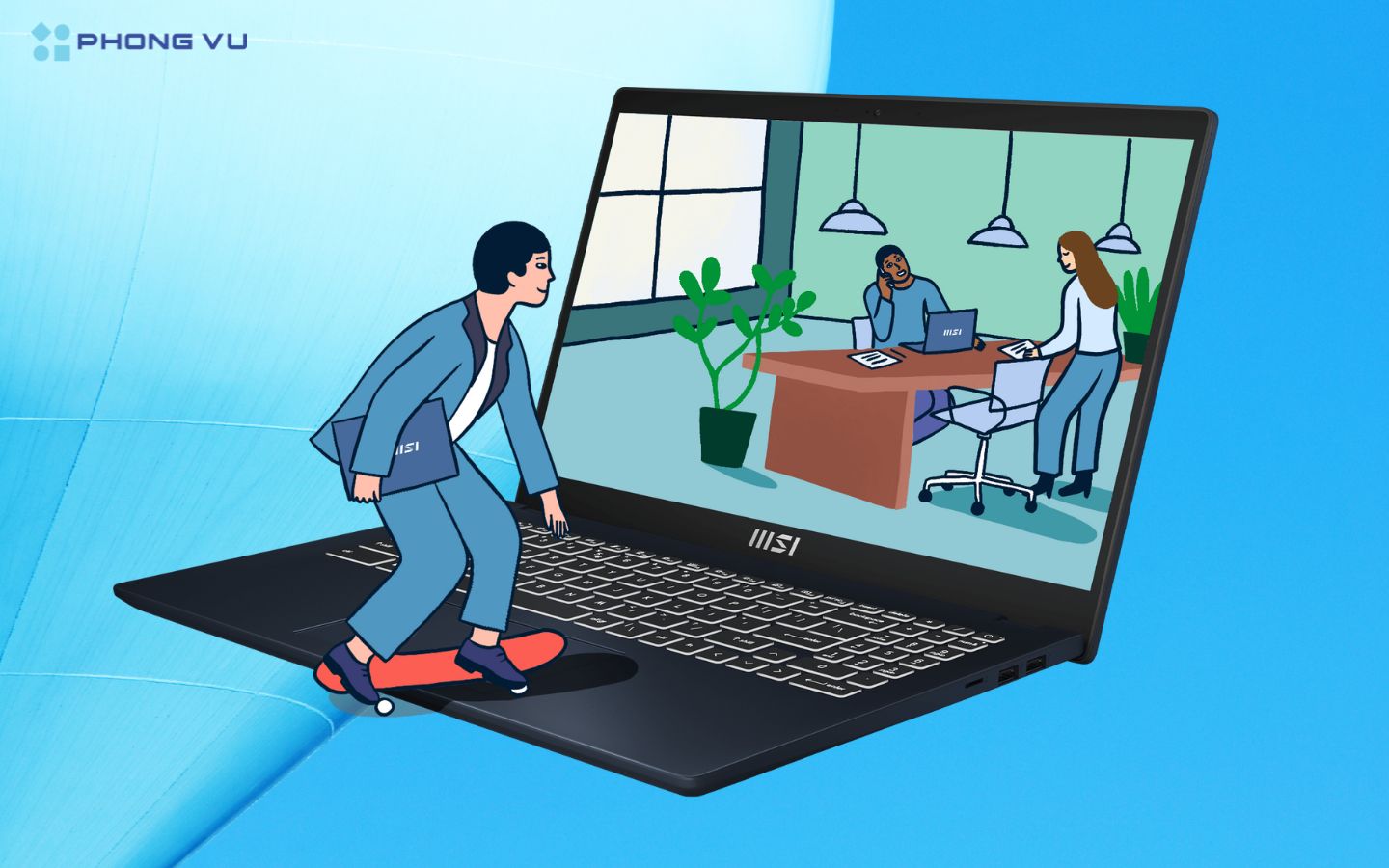 Laptop MSI Modern 15 B13M-438VN thuận tiện cho người dùng thường xuyên di chuyển và đáp ứng các tác vụ thiết kế cơ bản