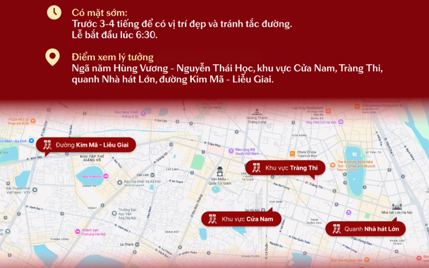 Lịch tổng duyệt diễu binh A80 ngày 30/8 tại Hà Nội 3 Địa điểm thuận lợi xem diễu binh, diễu hành