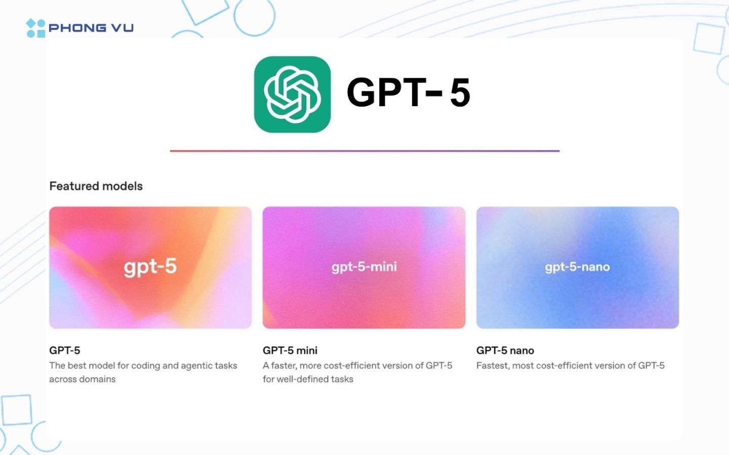 Các phiên bản của Chat GPT-5