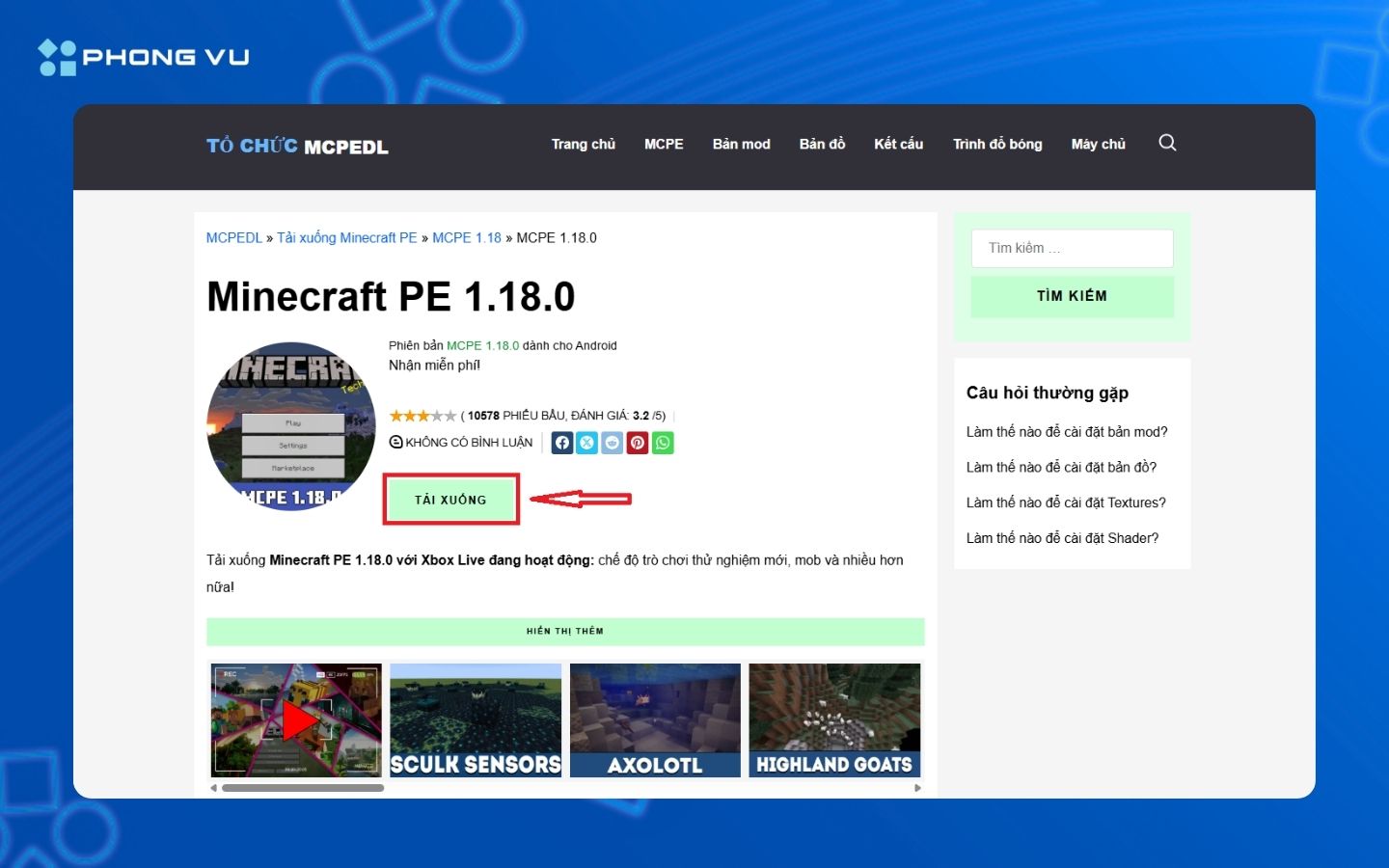 Chọn Tải xuống để tải game về máy