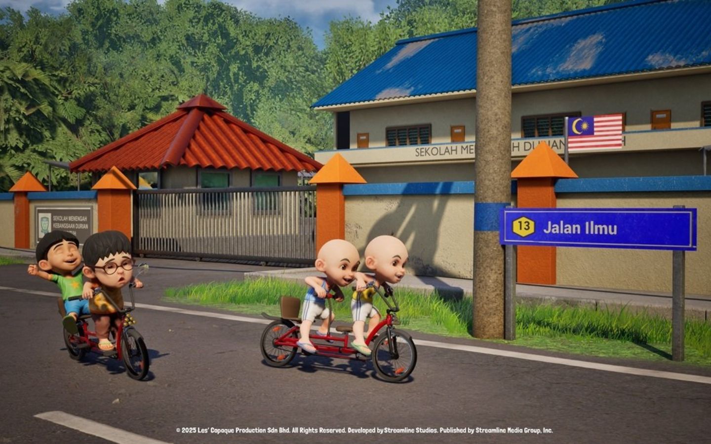 Upin & Ipin Universe - Tựa game tuổi thơ có đáng chơi không? 5 Hoạt động đạp xe trong Upin & Ipin Universe