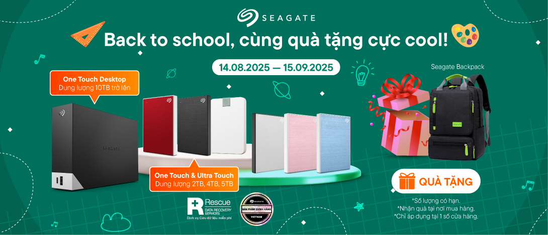 Mua ổ cứng Seagate - Rinh balo liền tay, ghé ngay Phong Vũ 1 Sắm ổ cứng SEAGATE - Nhận ngay Balo liền f tay tại Phong Vũ