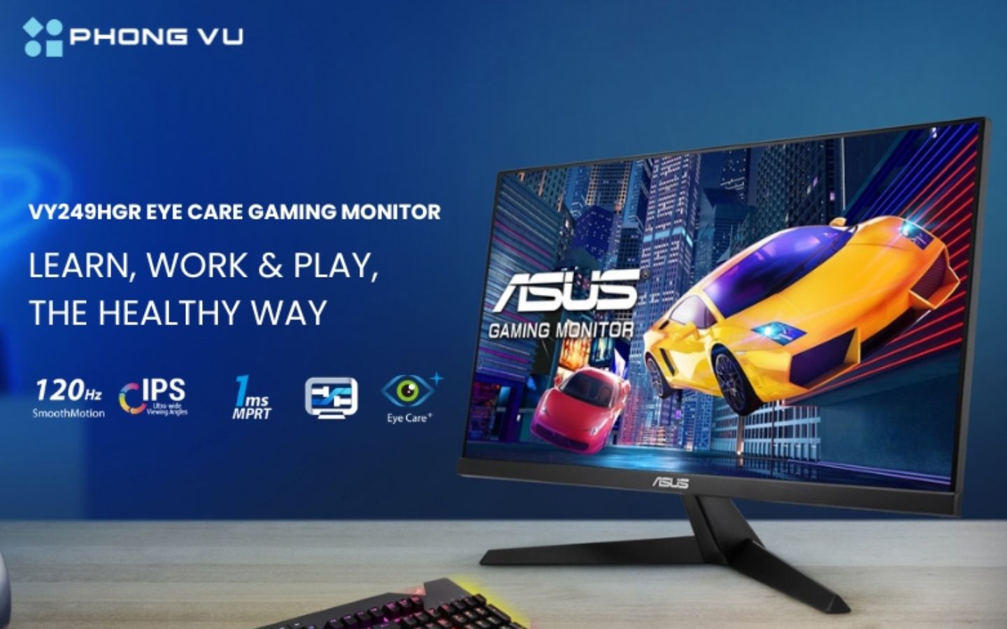 Top 5 màn hình Asus dưới 3 triệu đáng mua nhất 2025 2 Màn hình Asus VY249HGR cho trải nghiệm gaming