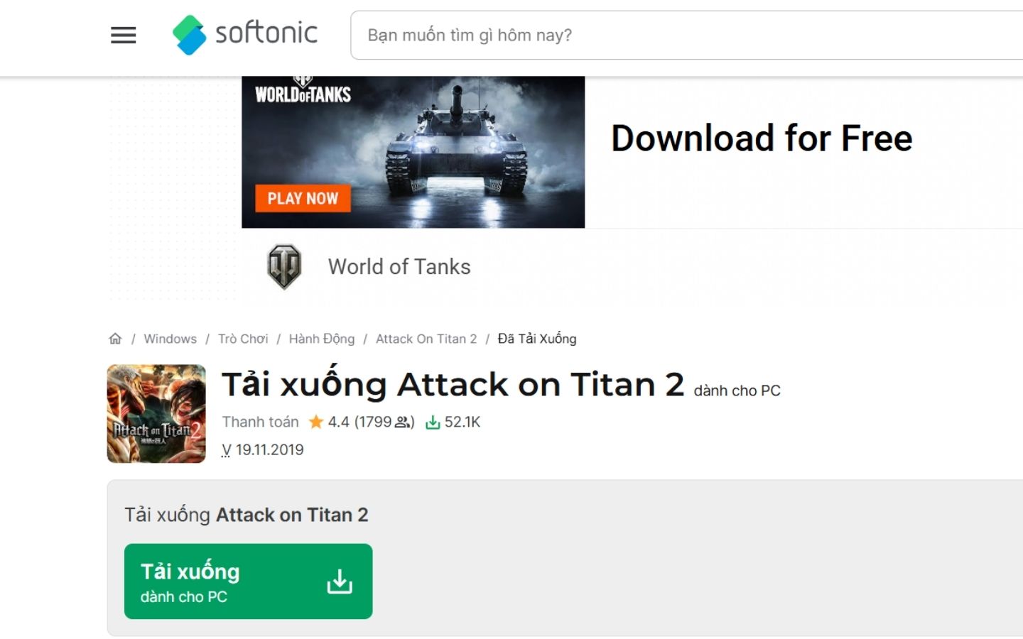 Cách tải game và cài đặt miễn phí Attack on Titan 2.