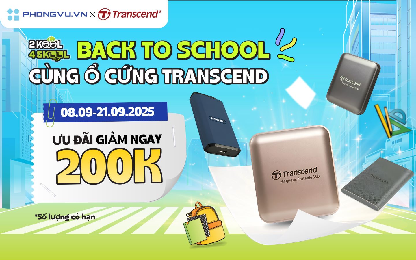 Back to School với ổ cứng Transcend tại Phong Vũ