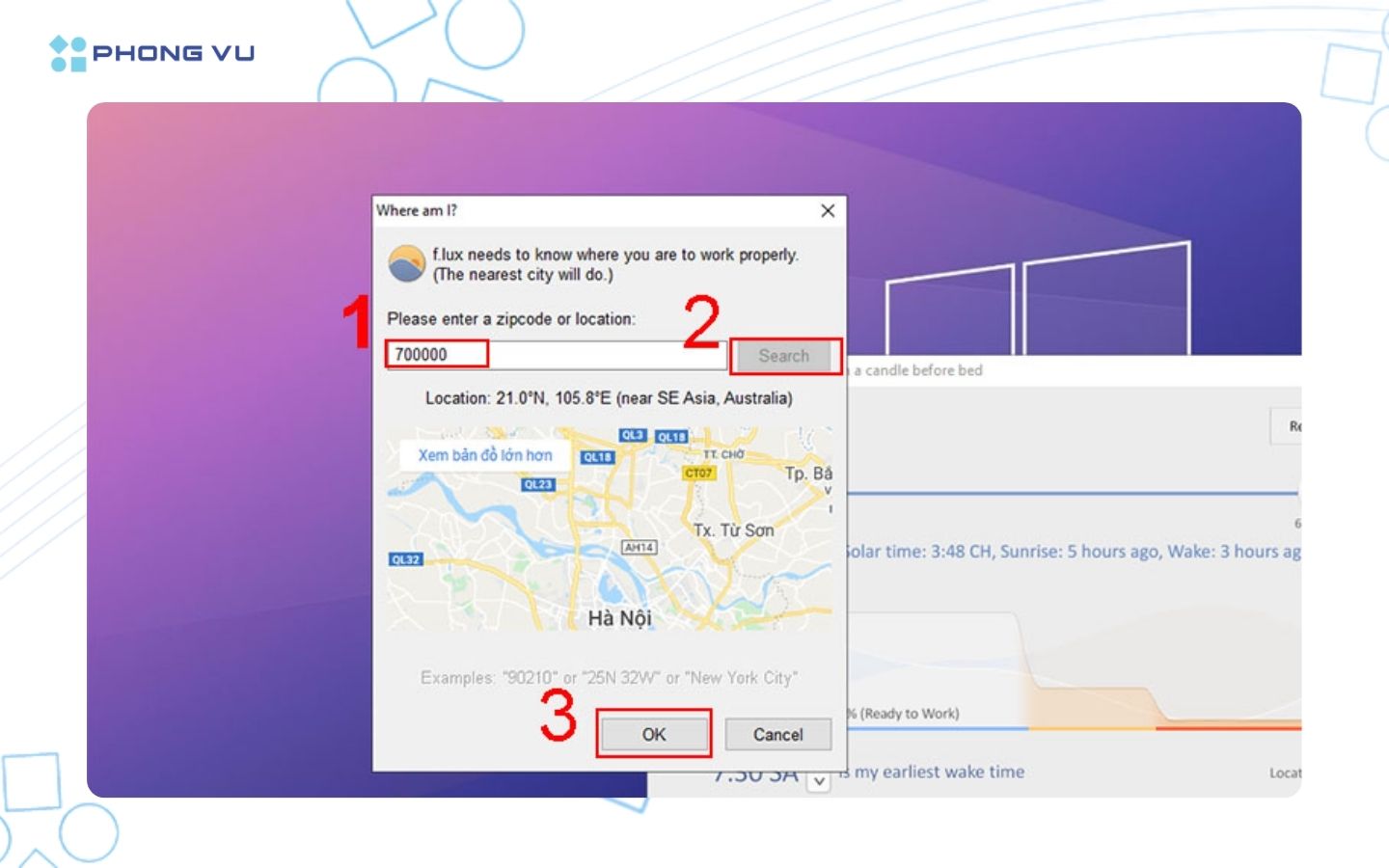 Cài đặt vị trí sử dụng