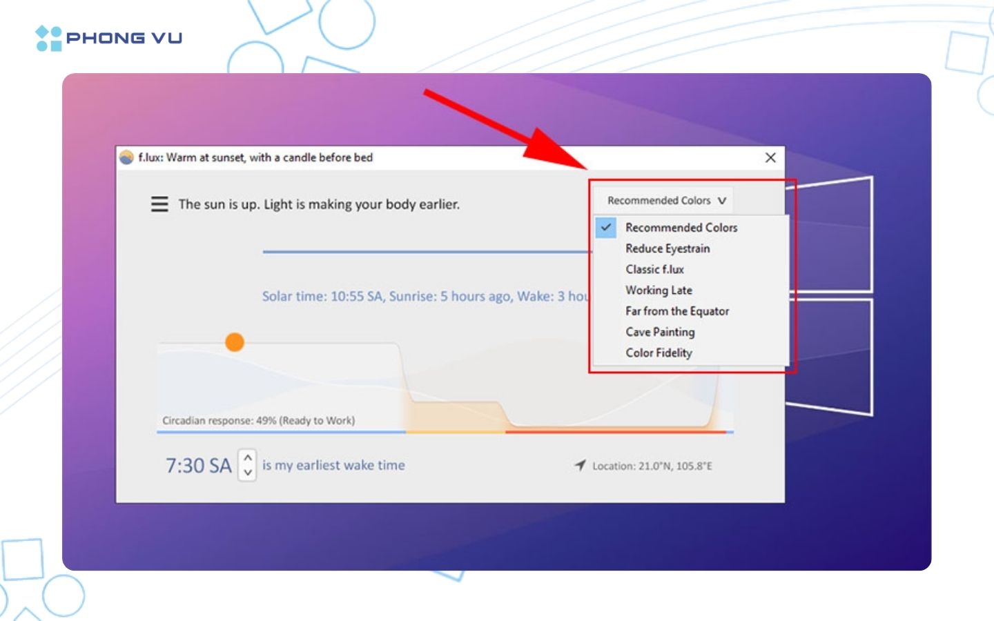 Điều chỉnh độ ấm màn hình