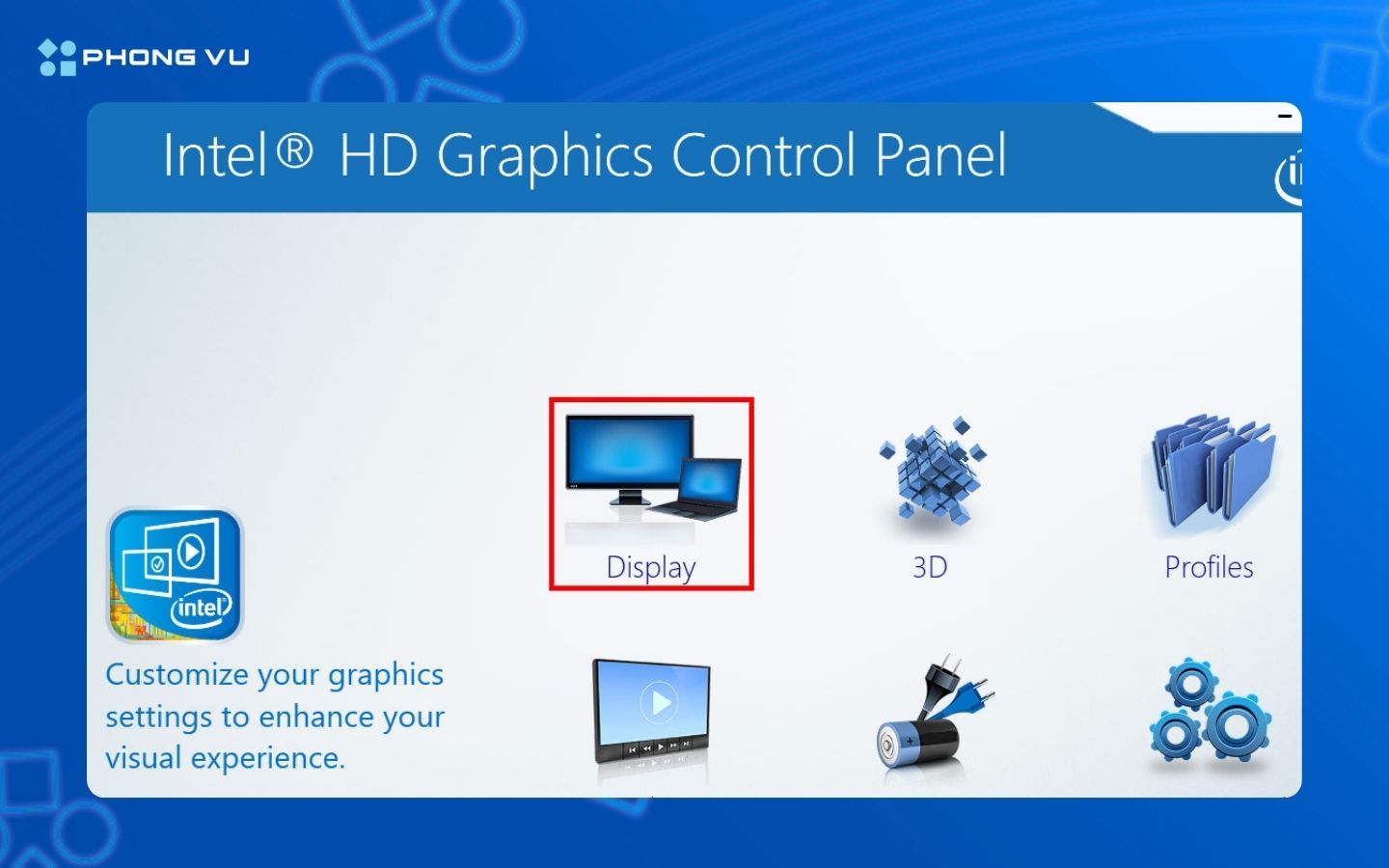 Truy cập vào Graphics Properties để chỉnh độ sáng màn hình Win 10