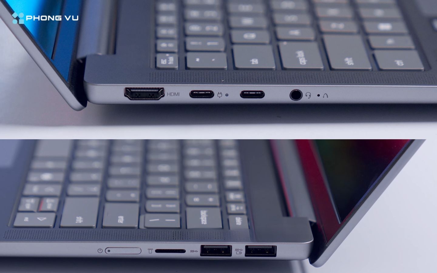 IdeaPad Slim 5 14IAH10 2025 có 2 cổng USB-C (hỗ trợ sạc, DisplayPort, dữ liệu tốc độ cao) (Nguồn: Internet)