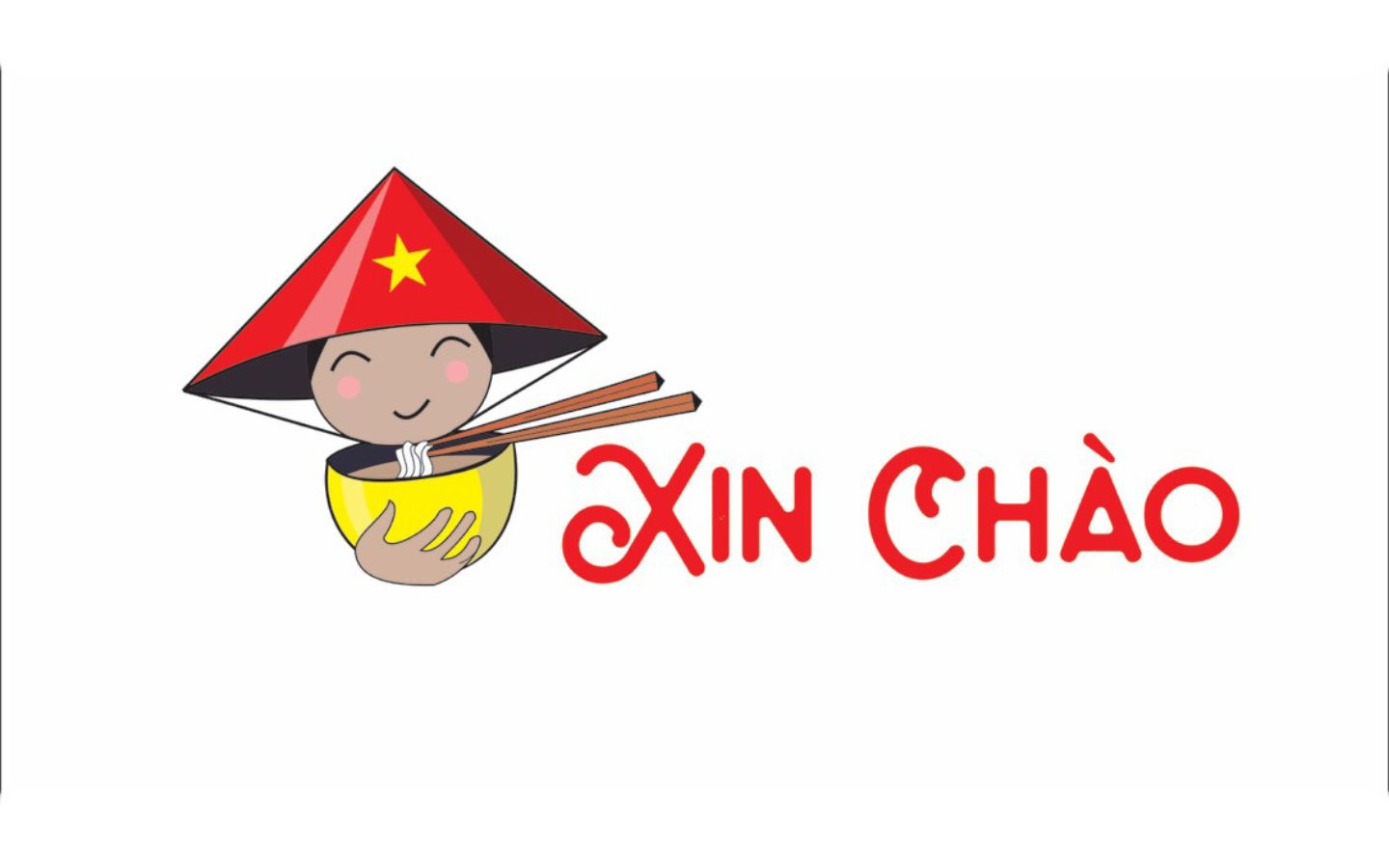 Mẫu hình nền cute với dòng chữ xin chào dễ thương