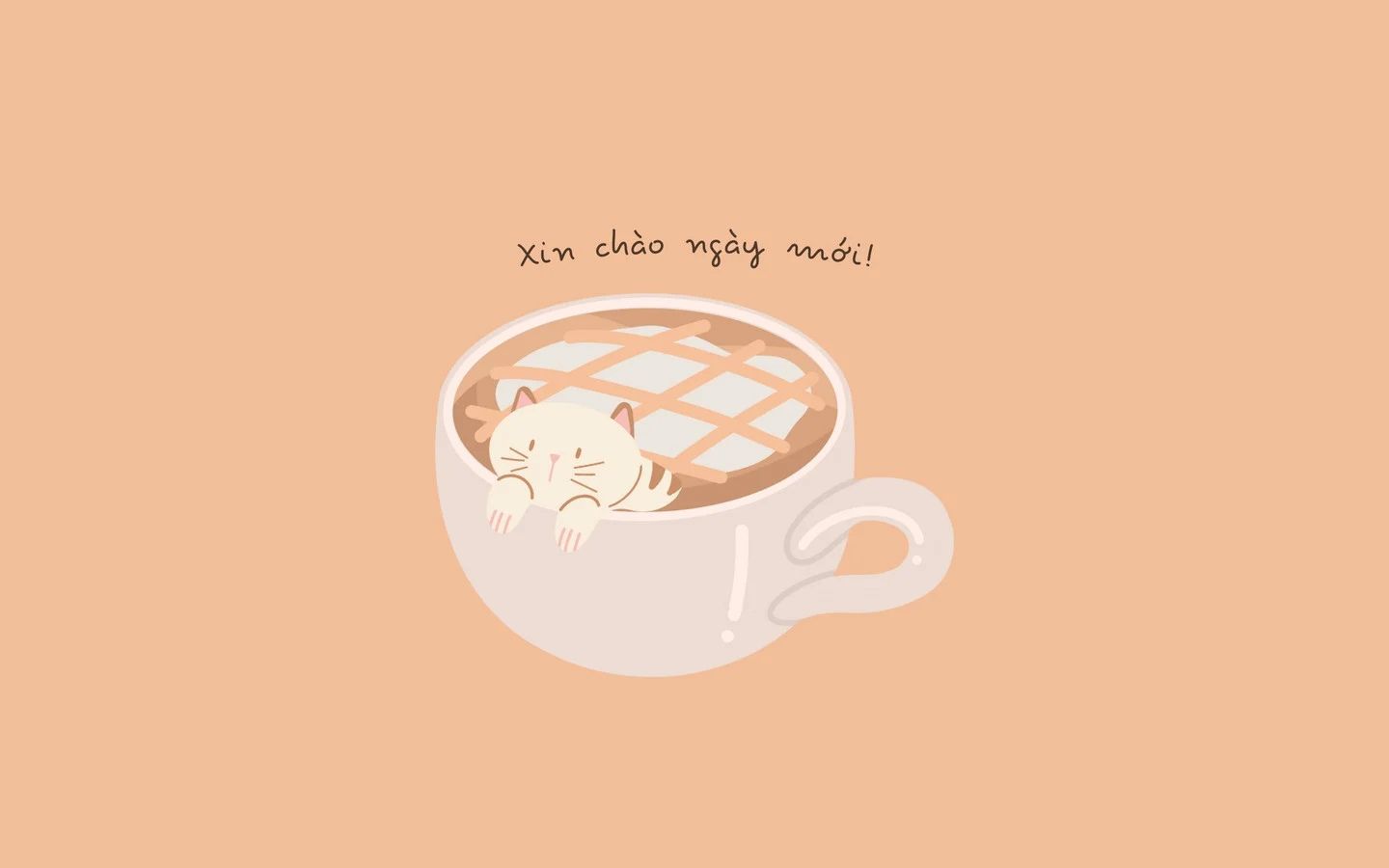 Mẫu hình nền chào ngày mới dễ thương