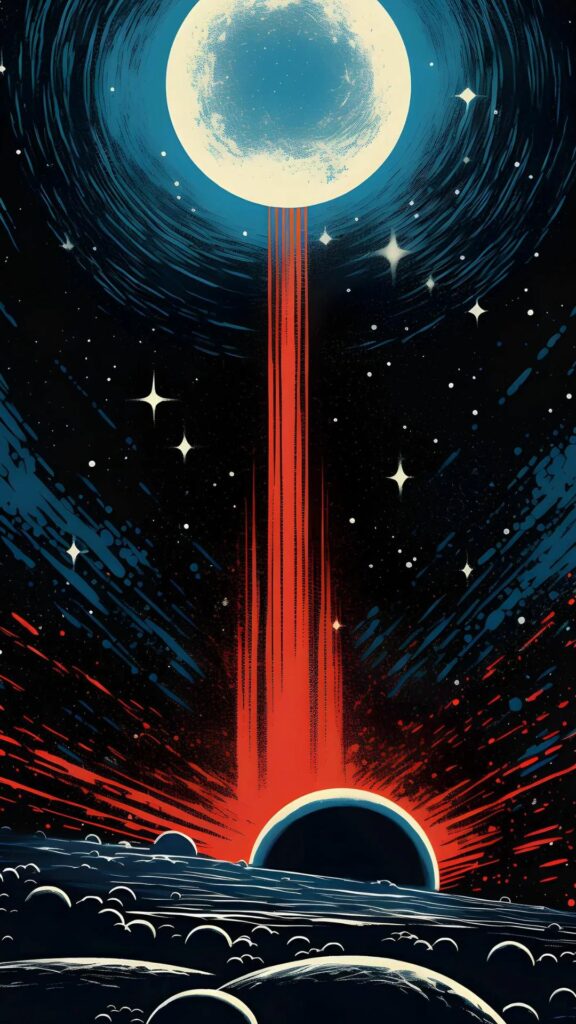 Bức tranh nghệ thuật với quả cầu ánh sáng rực rỡ 