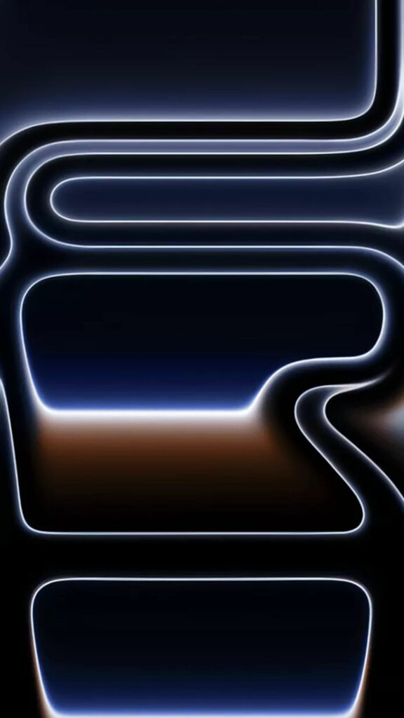 Chi tiết sắc nét và độ sâu màu sắc của hình nền cam - xanh lam trên iPhone 17 Pro/pro Max