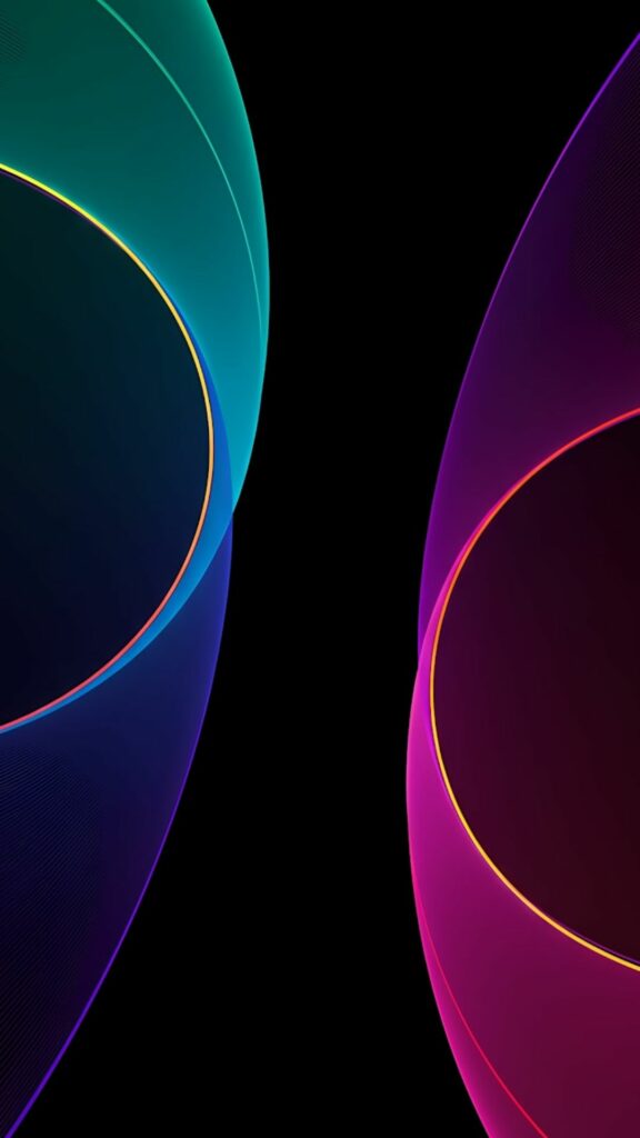 Đường cong ánh sáng neon trên nền tối