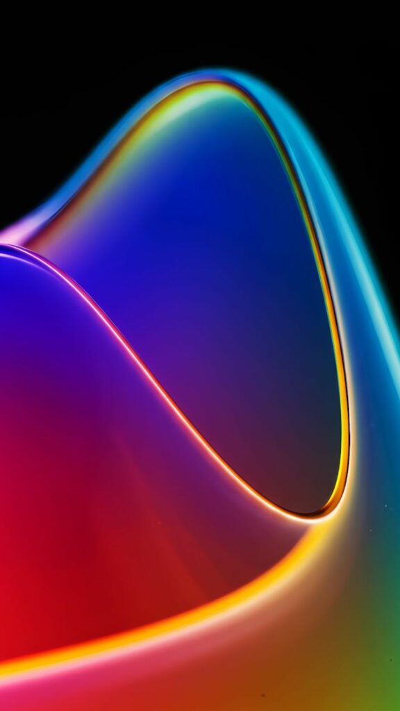 Vòng tròn màu cầu vồng phát sáng, huyền ảo