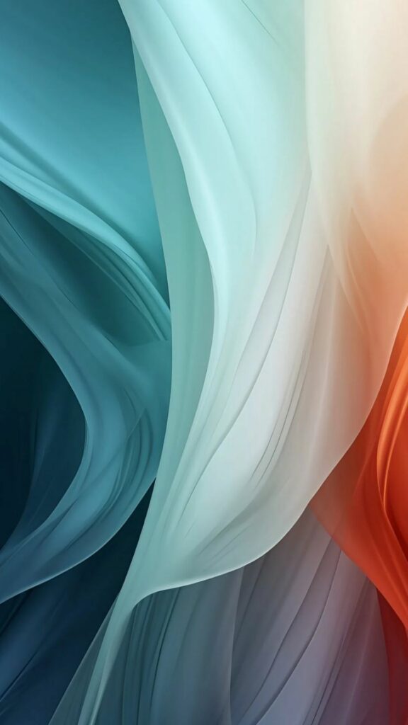 Lụa mềm mại màu xanh dương và cam chuyển sắc