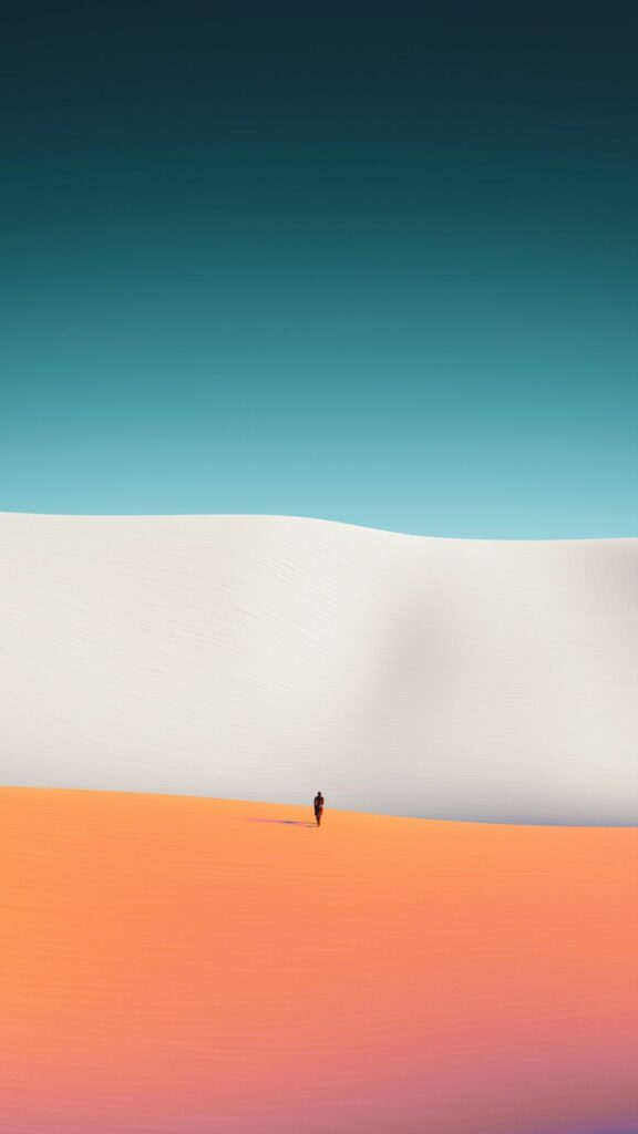 Sa mạc cồn cát, bầu trời xanh thanh bình