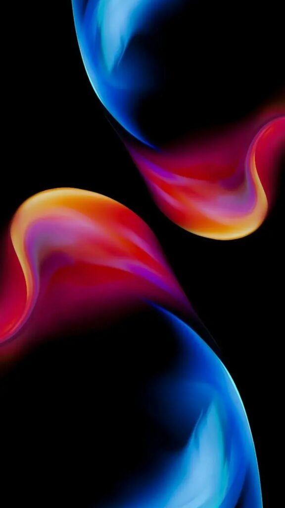 Hình nền xanh cam đỏ mực khói chất lỏng trừu tượng