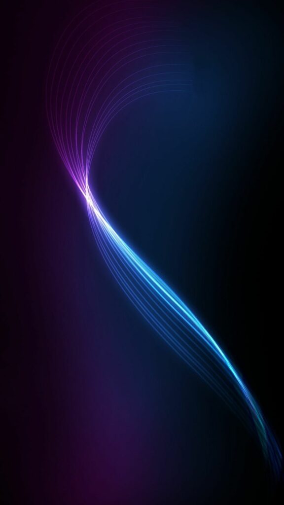 Hình nền iPhone với đường nét trừu tượng màu xanh và tím chuyển màu bóng đổ