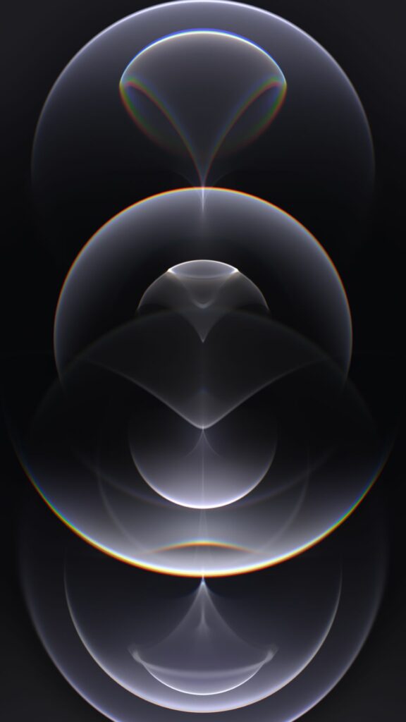 Những vòng tròn ánh sáng nổi bật trên nền đen