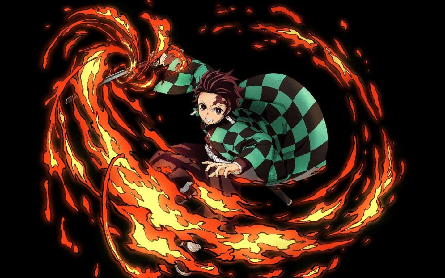 Tải ngay hình nền bộ tứ bá đạo Kimetsu No Yaiba: Tanjiro, Nezuko, Zenitsu, Inosuke 11 Tanjiro Kamado mang trong mình tinh thần kiên cường, bất khuất