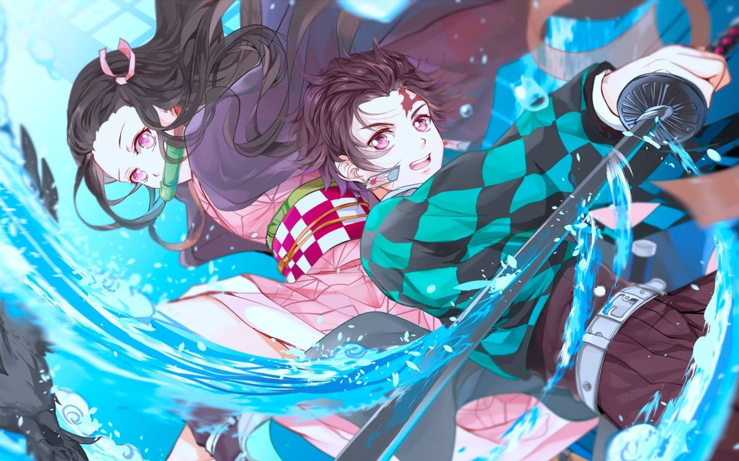 Tải ngay hình nền bộ tứ bá đạo Kimetsu No Yaiba: Tanjiro, Nezuko, Zenitsu, Inosuke 16 Nezuko Kamado và anh trai