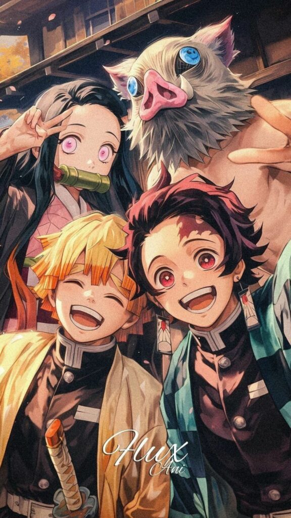 Tải ngay hình nền bộ tứ bá đạo Kimetsu No Yaiba: Tanjiro, Nezuko, Zenitsu, Inosuke 41 hinh nen kimetsu no yaiba 46