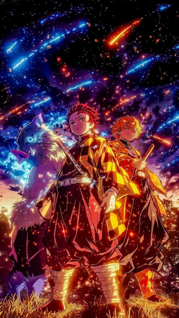 Tải ngay hình nền bộ tứ bá đạo Kimetsu No Yaiba: Tanjiro, Nezuko, Zenitsu, Inosuke 45 hinh nen kimetsu no yaiba 50