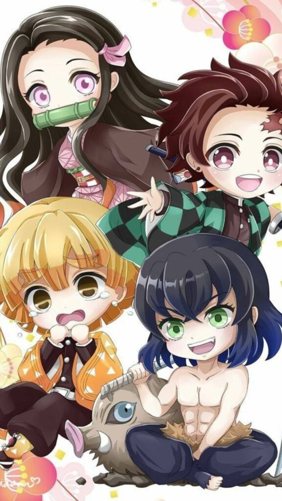 Tải ngay hình nền bộ tứ bá đạo Kimetsu No Yaiba: Tanjiro, Nezuko, Zenitsu, Inosuke 68 hinh nen kimetsu no yaiba 73