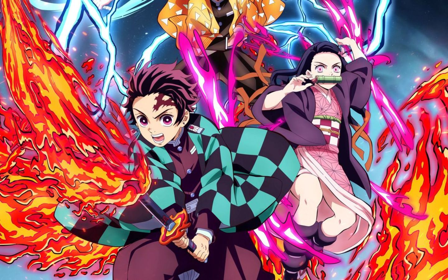 Tải ngay hình nền bộ tứ bá đạo Kimetsu No Yaiba: Tanjiro, Nezuko, Zenitsu, Inosuke 7 Tanjiro Kamado và Nezuko Kamado