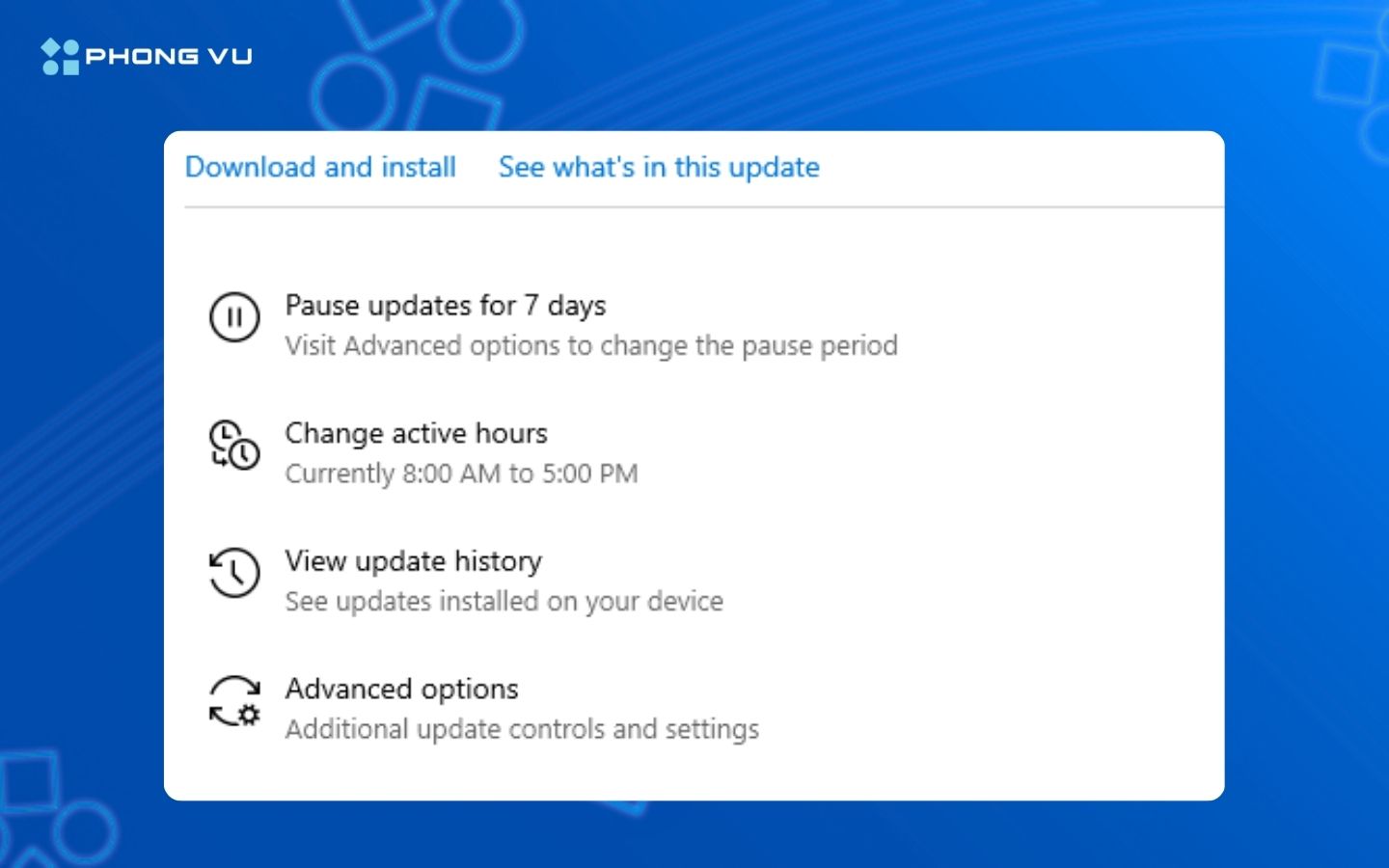 Hoãn cập nhật Windows hàng tuần