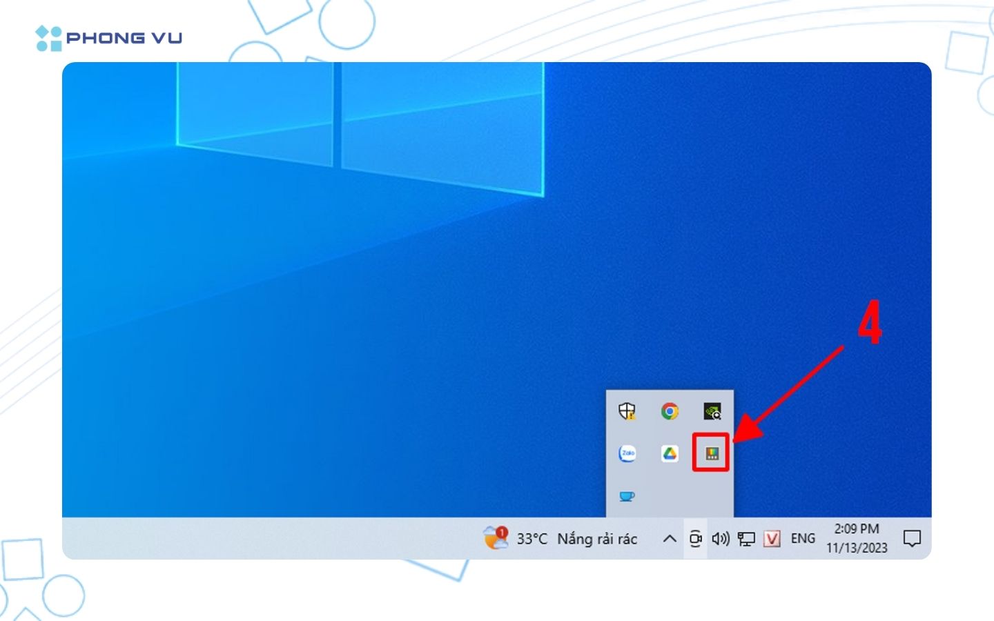 Biểu tượng FancyZones xuất hiện ở thanh công cụ