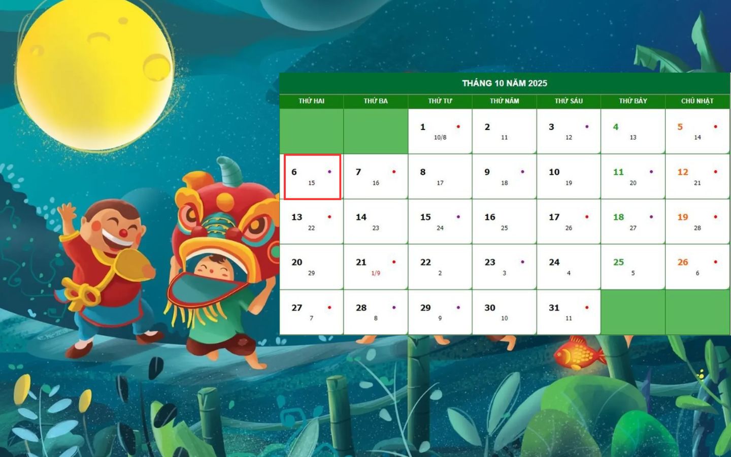 Tết Trung Thu 2025 là ngày nào?