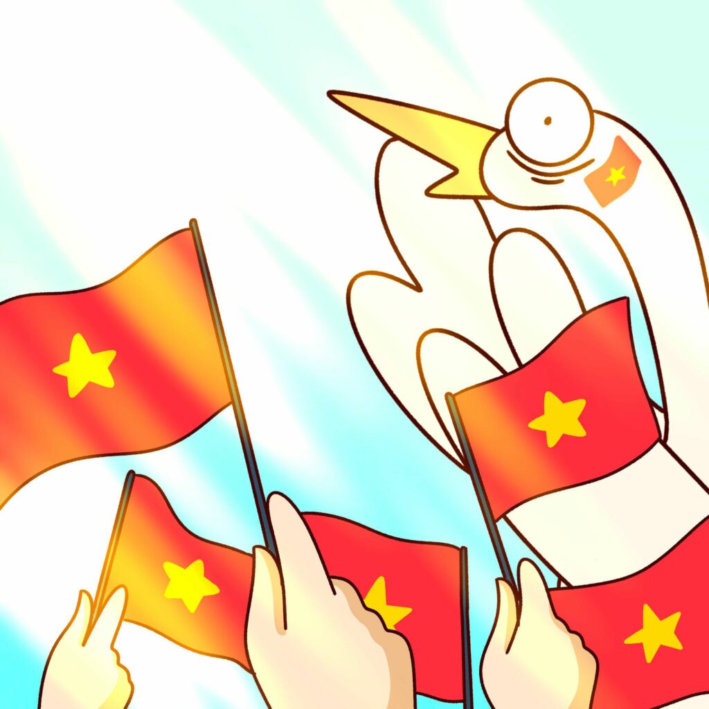 Cờ bay phấp phới, hòa mình vào không khí 2/9