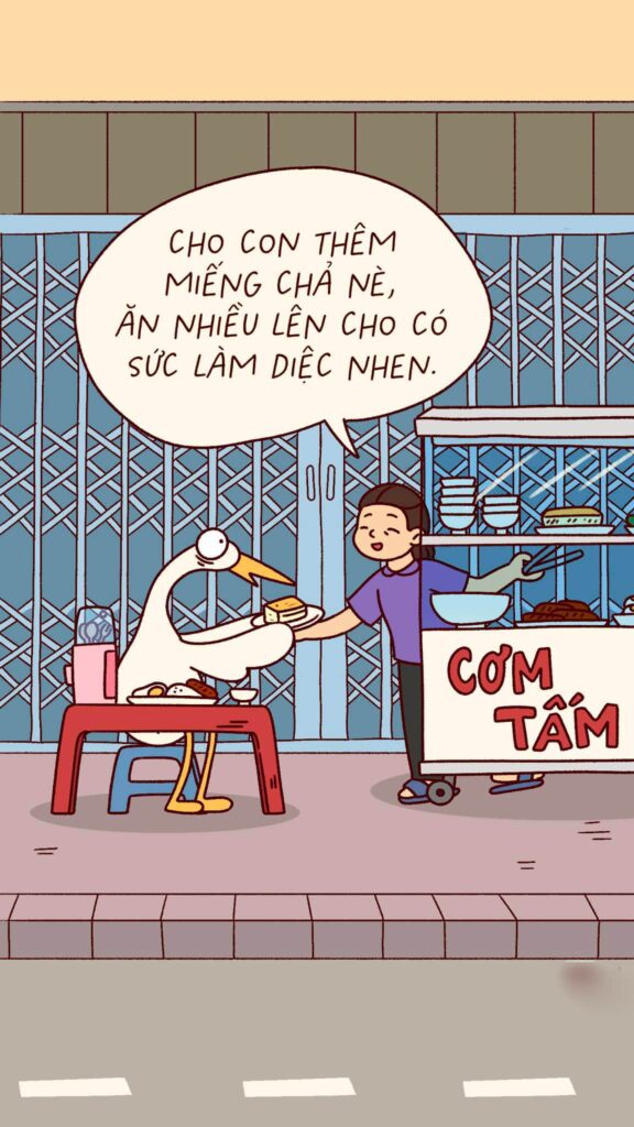 Cô bán cơm tấm thật dễ thương