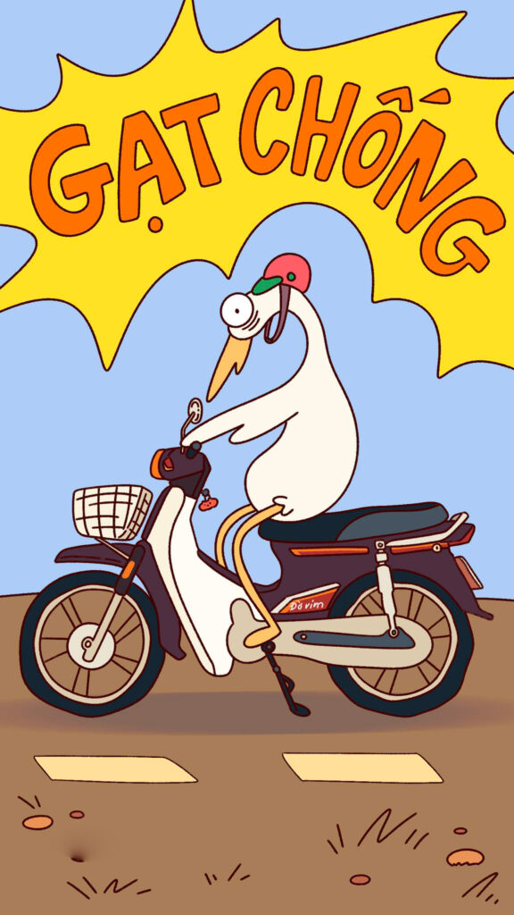 Nhớ gạt chống khi đi xe nhé