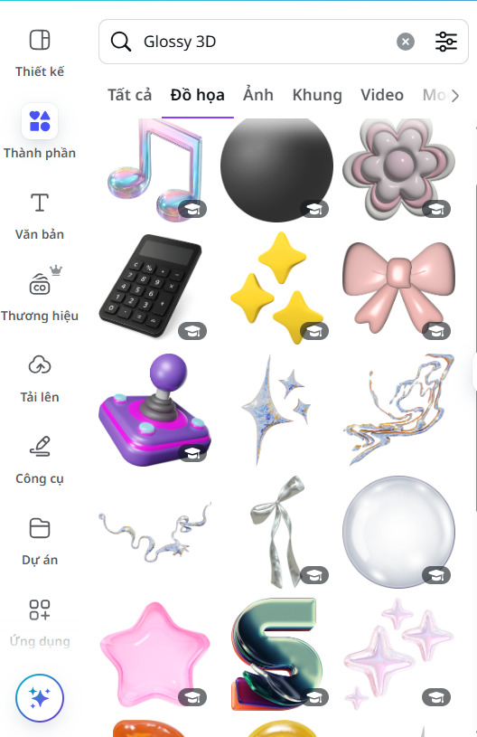 Hình ảnh template dạng 3D sống động