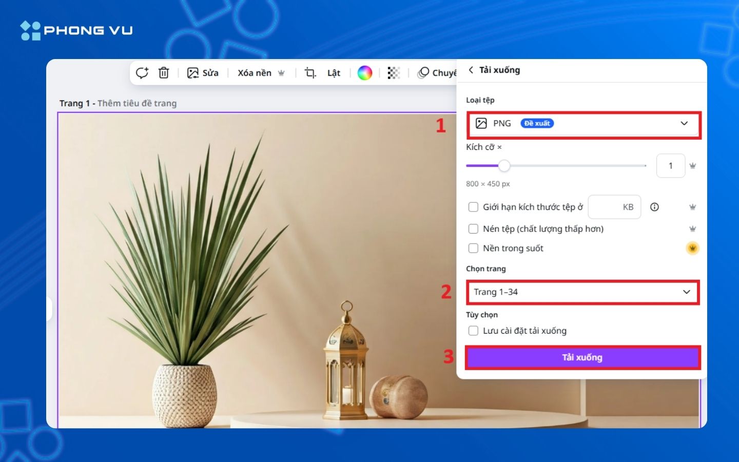 Lưu và xuất bản thiết kế