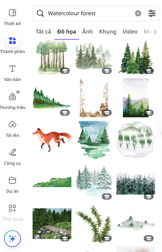Template về các cảnh quan trong khu rừng