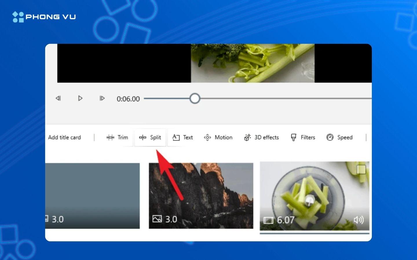 Chia video tại điểm đã chọn với Split