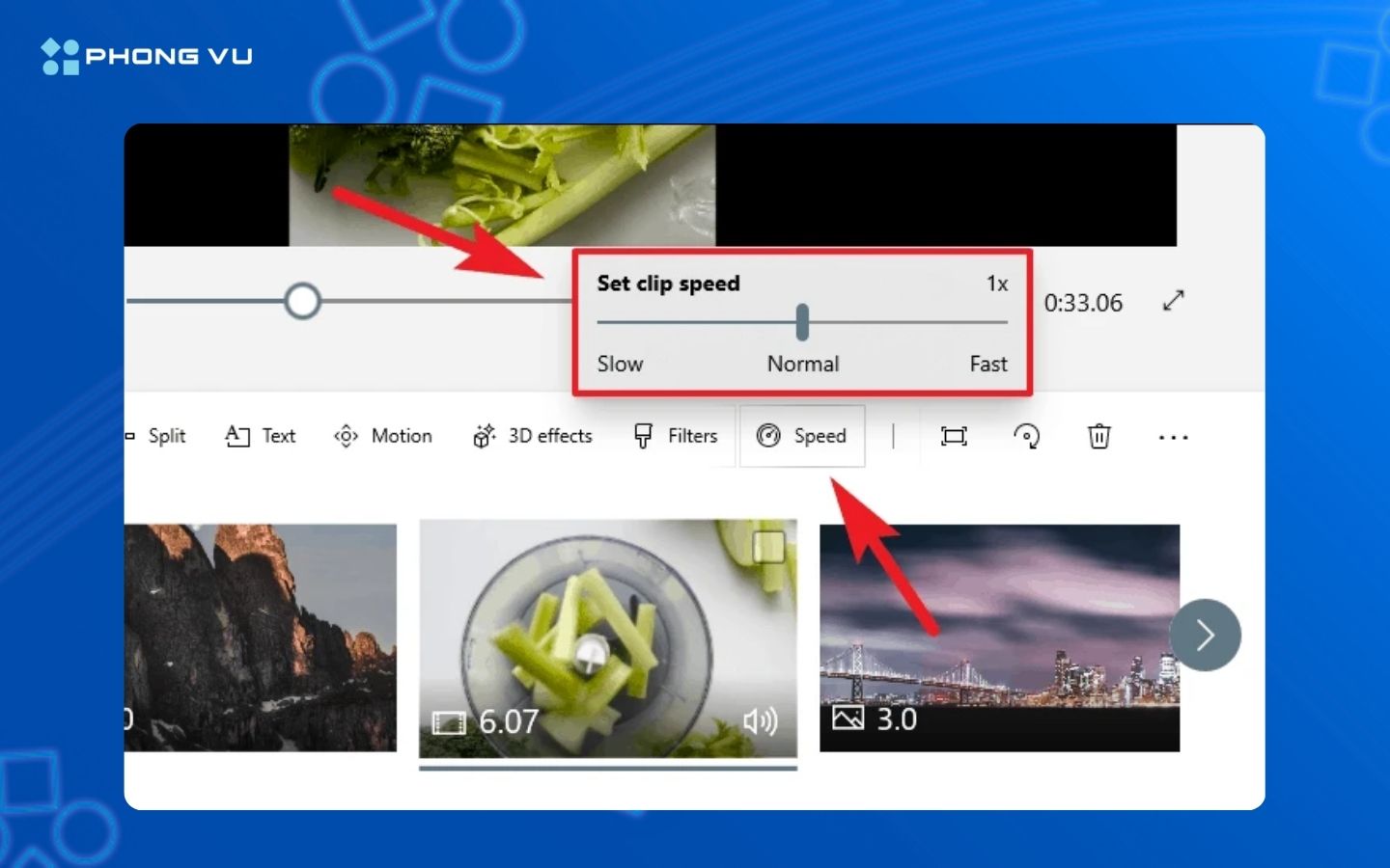  Thay đổi tốc độ video