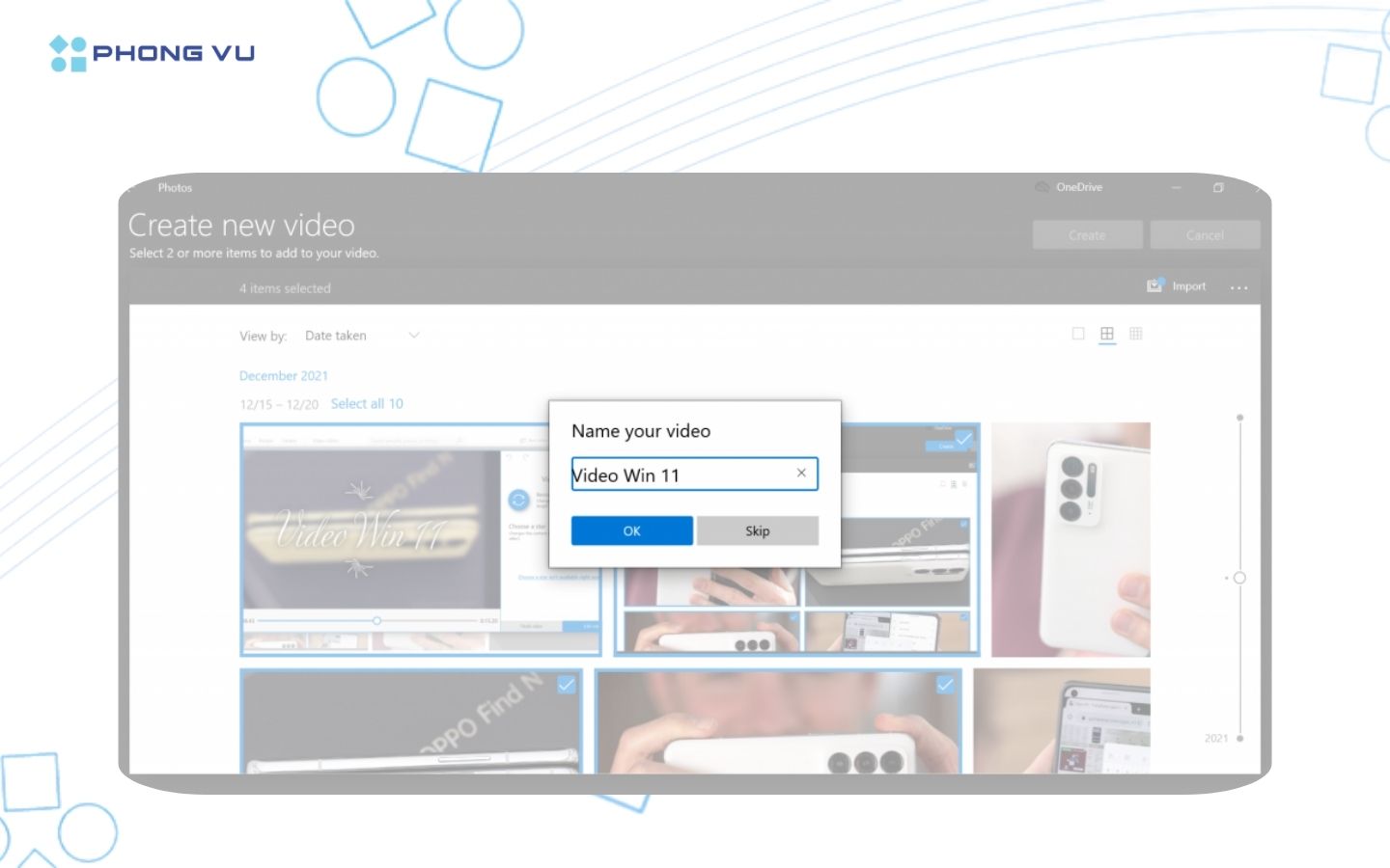 Đặt tên video muốn tạo