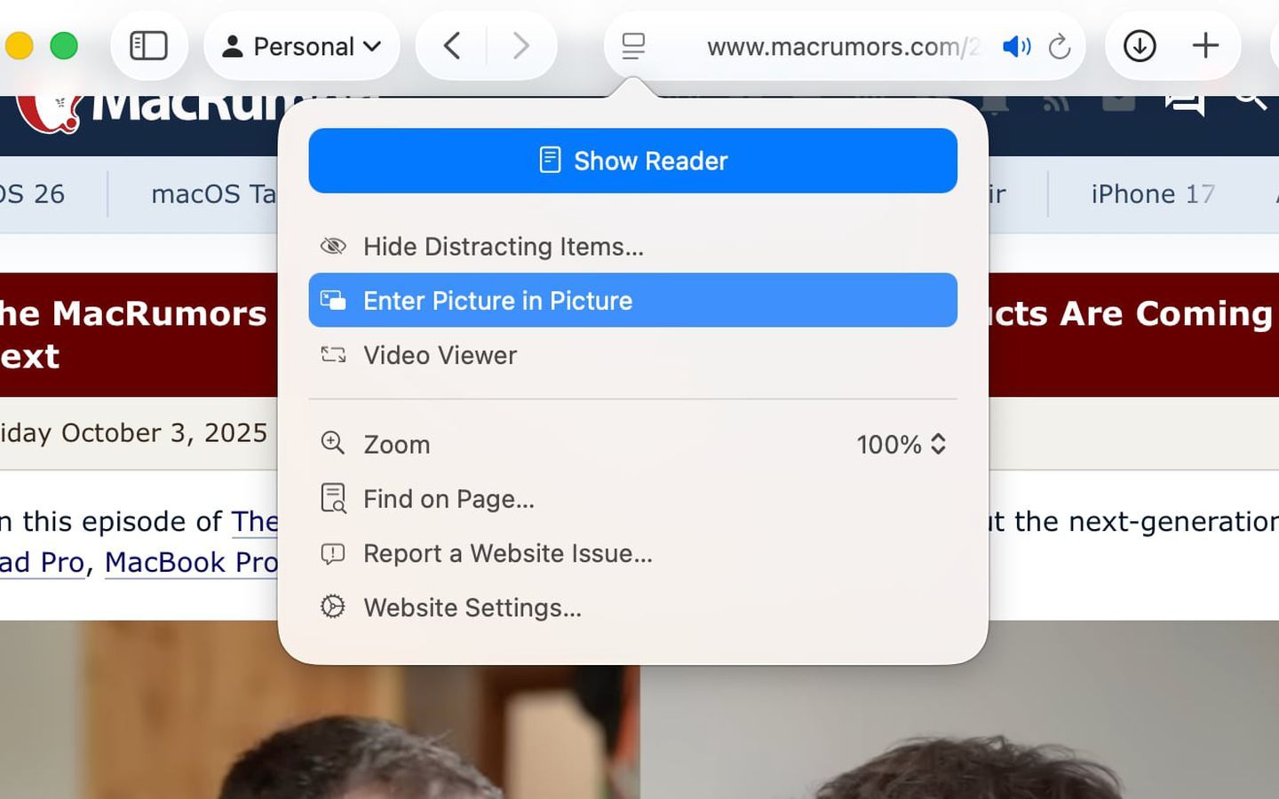 Xem video linh hoạt hơn với Safari Picture-in-Picture mới