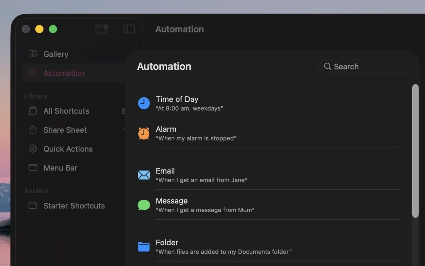 Thiết lập tự động hóa thông minh bằng Shortcut Automations