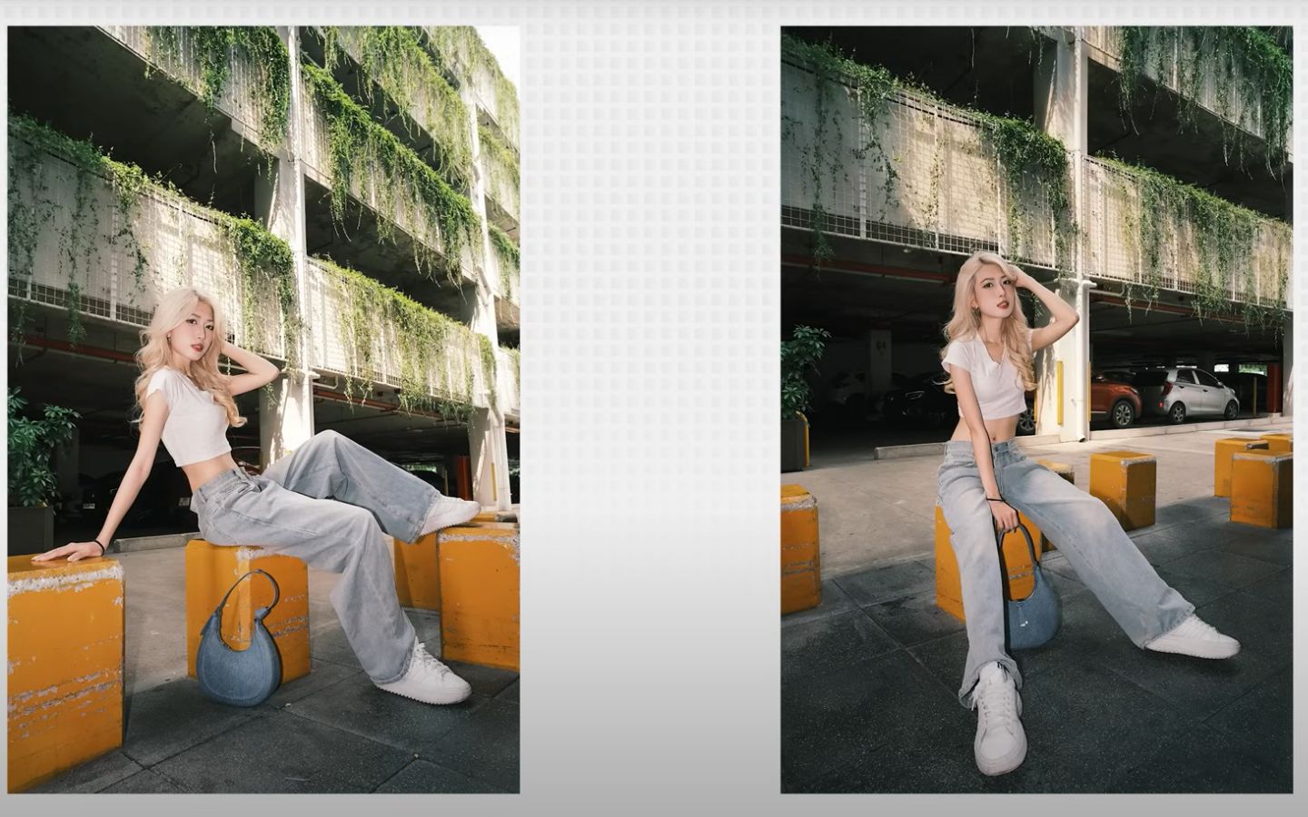 Anh chan dung chinh bang Prequel voi hieu ung anh sang golden hour va tone mau vintage